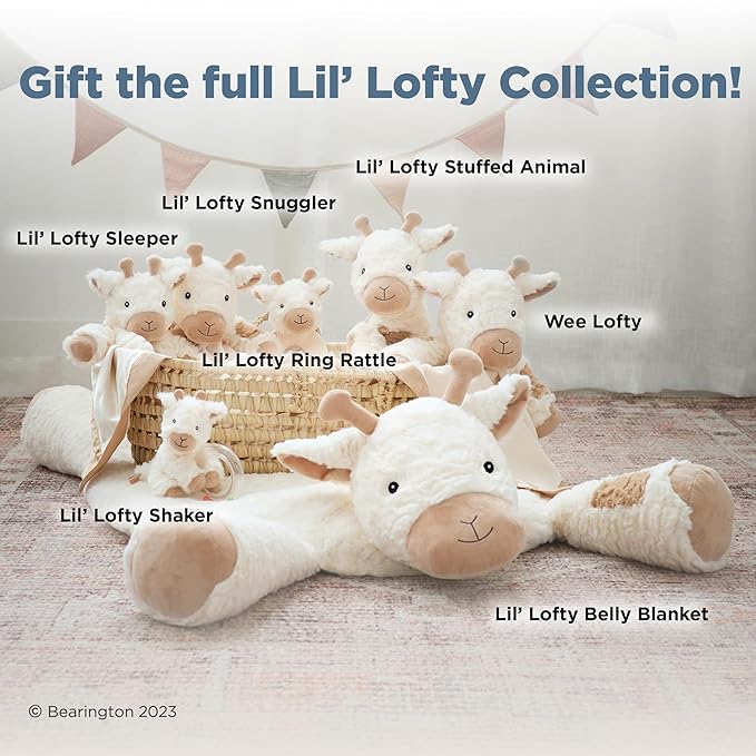 Bearington Collection Lil' Lofty 5.5 in Giraffe Baby Rattle - Plush Rattles Gift for Newborn