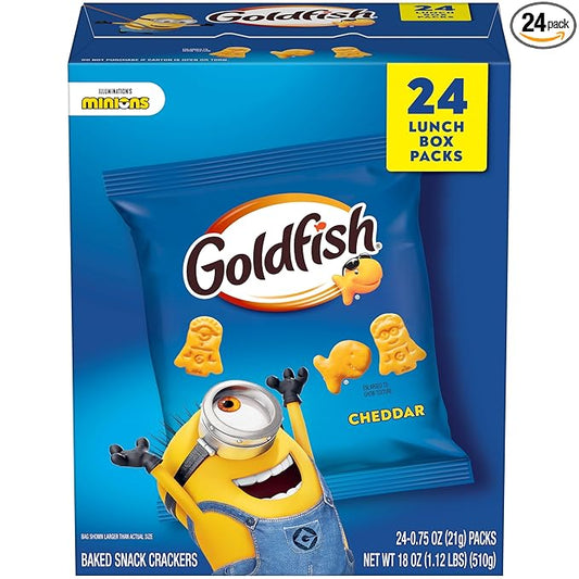 Goldfish Minions Cheddar Crackers, 24 Lunch Box Packs