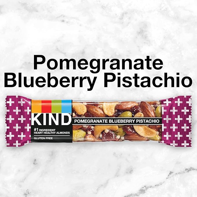 KIND Bars, Pomegranate Blueberry Pistachio, Healthy Snacks, Gluten Free, 5g Protein 12 Count