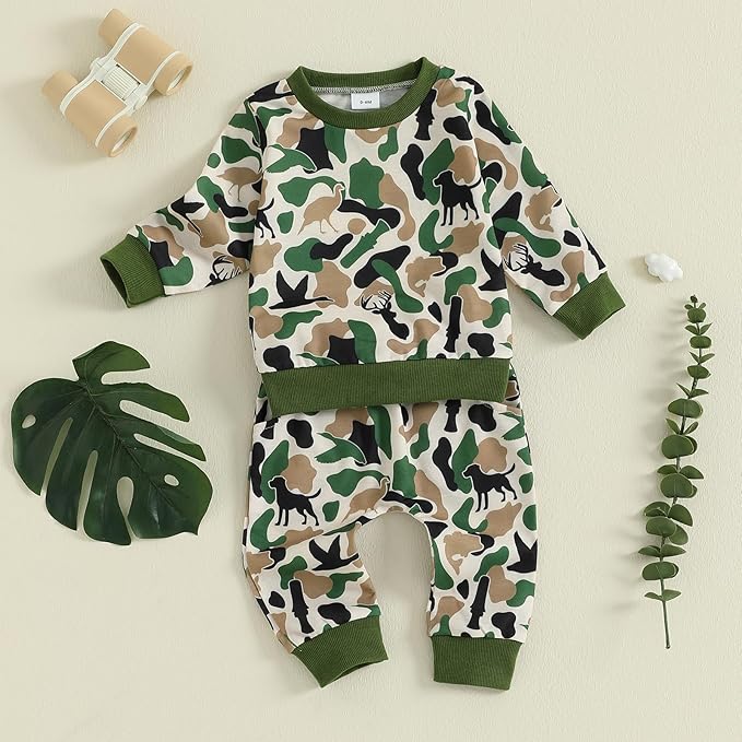 CIYCUIT Toddler Baby Boy Clothes Long Sleeve Sweatshirt Pants Set Fall Winter Outfits