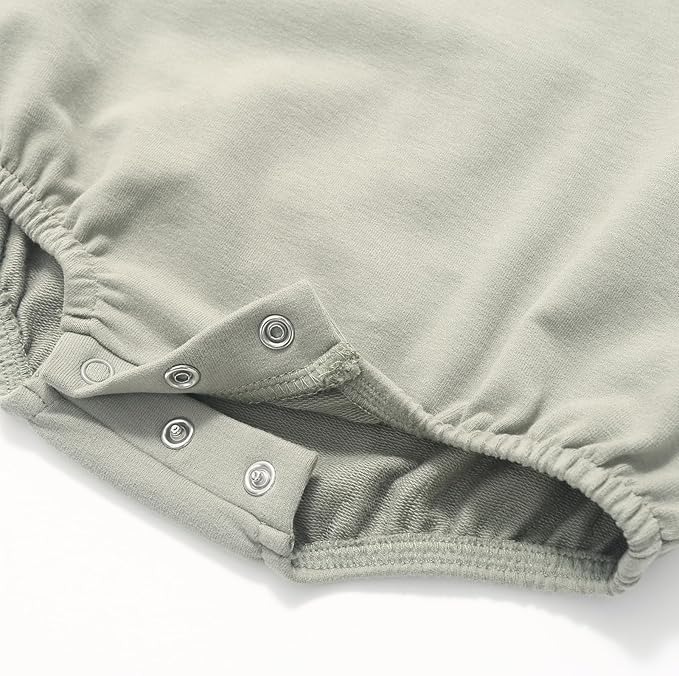 Bafeicao Baby Boy Girl Sweatshirt Romper Organic Cotton Solid Color Long Sleeve Bubble Romper Oversized Warm Fall Winter