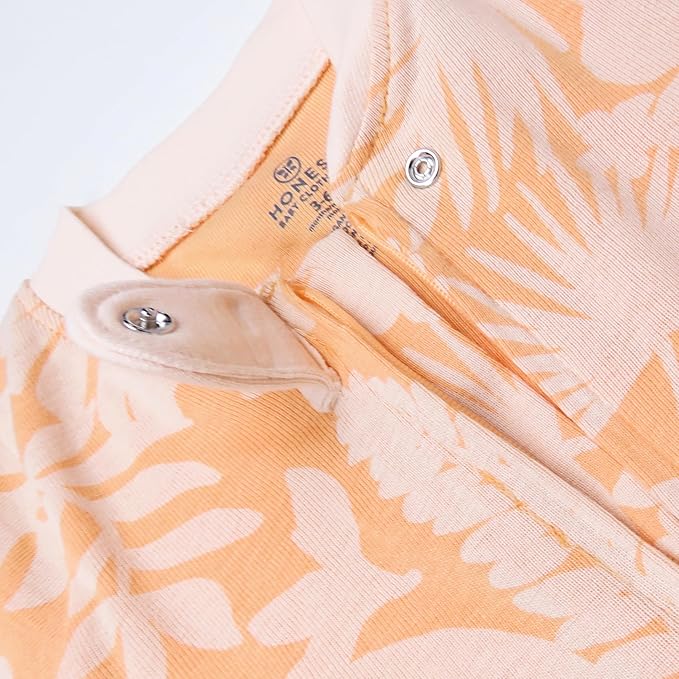 HonestBaby Non-Slip Footed Pajamas One-Piece Sleeper Zip-Front Pjs 100% Organic Cotton for Baby Girls