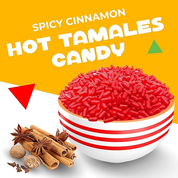 HotTamales Chewy Cinnamon Candy | 2 Pound Bag | Fiery Spicy Cinnamon Candy | Intense Flavor | Red Candies for Halloween Bowls, Game Nights & Spicy Challenges