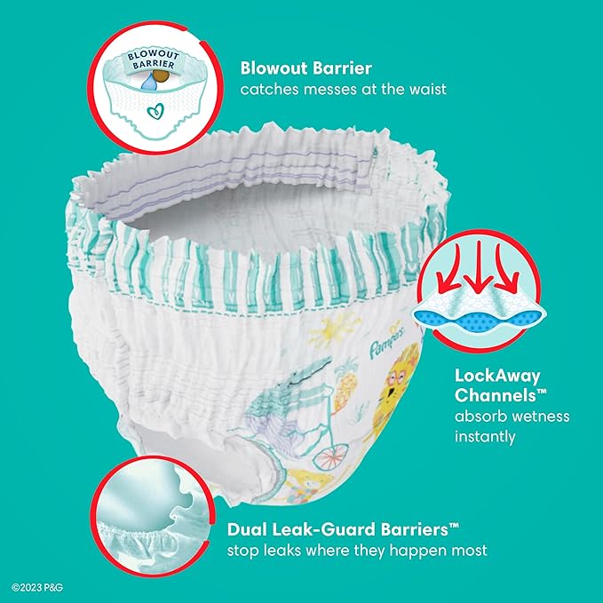 Pampers Diapers - Cruisers 360 - Size 4, 21 Count, Babyproof up to 100% Leakproof Pull-On Diaper (Packaging May Vary)