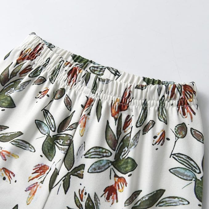 3PCS Baby Girl Clothes Ruffle Floral Shirt Tops Pants Headband Outfit Sets