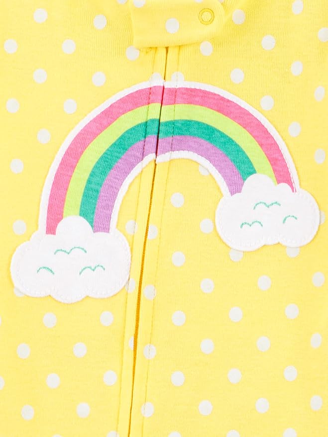 Simple Joys by Carter's Girls' 3-Pack Snug Fit Footed Cotton Pajamas