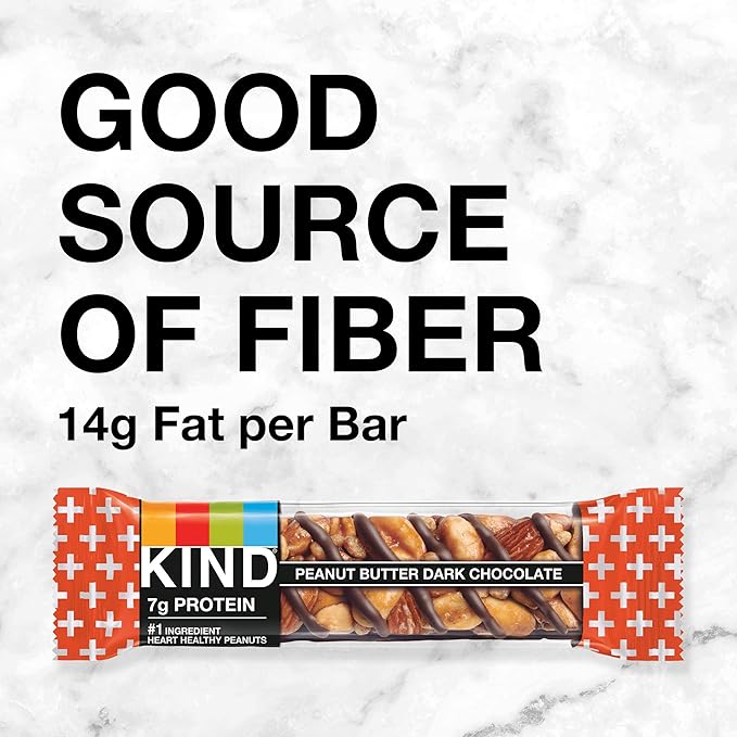 KIND Nut Bars, Peanut Butter Dark Chocolate, Healthy Snacks, Gluten Free, 8g Protein, 12 Count