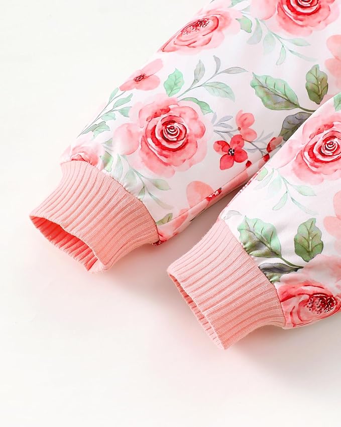 SUNNY PIGGY Baby Girl Clothes Newborn Outfits Infant Ruffle Romper 0-18M Fall Winter Flower Plaid Pants Clothing Set