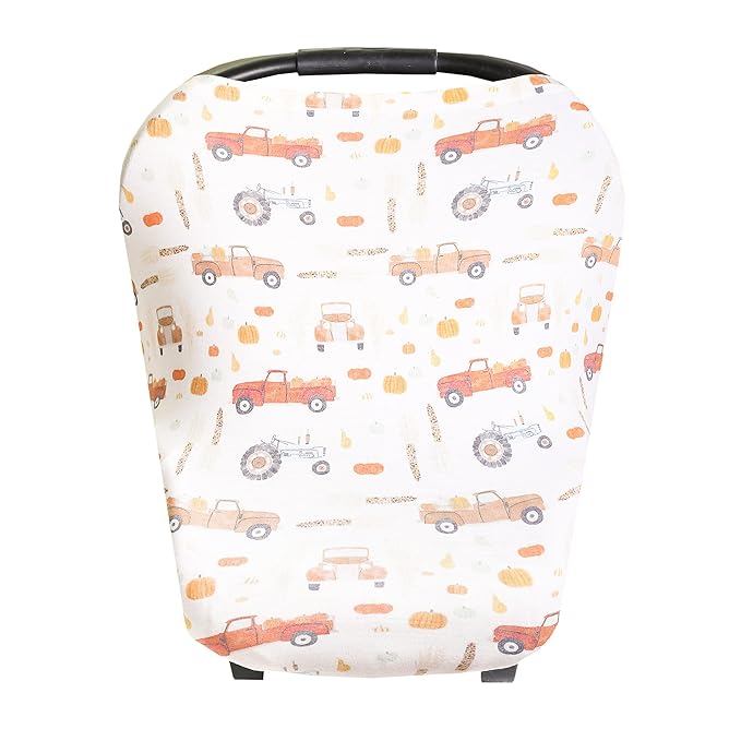 Copper Pearl Multi-Use Cover: Car Seat Covers, Nursing Cover, and Stroller Cover for Sun - Stretchy Fabric, All-Season Use, Stylish Designs, Easy Access for Moms - Hayride