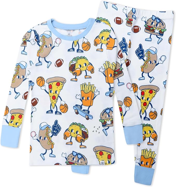 HonestBaby 2-Piece Pajamas Sleepwear Pjs 100% Organic Cotton for Baby, Toddler, Kids, Boy