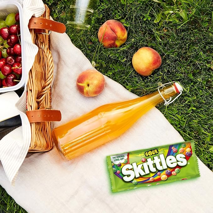 SKITTLES Sours Individually Wrapped Full Size Chewy Candy Packs, 24 Ct Bulk Box