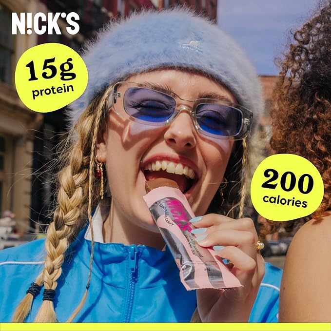 NICKS Protein Bars Chocolate Peanut | 15g protein | 200 calories | Low Carb Keto Friendly Snacks No Added Sugar (Multipack 24 bars x 50g)
