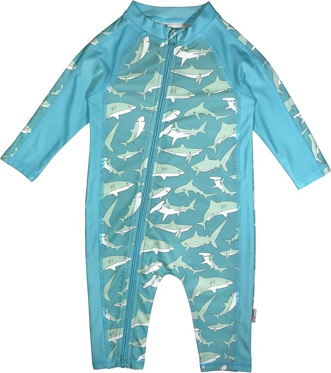 SwimZip Boys' Long-Sleeve UPF 50+ Swimsuit for Baby, Toddler, & Little Boys