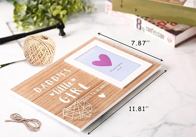 Father's Day Gift for Dad-First Father's Day Present for Dad-Birthday Christmas Gifts for Papa Daughter-New Daddy Picture Frame-Daddy's Little Girl,2024 to Always-Baby Present Shower-Photo Frame