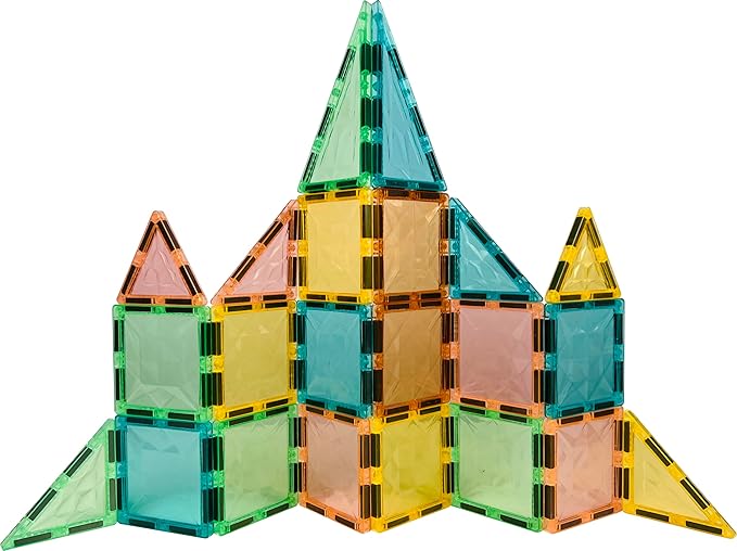 Magnetic Tiles 100-Piece Set for Kids, Magnetic Building Blocks STEM Toys for Age 3+ Boys and Girls, Educational Magnet Construction Tiles for Creativity & Learning