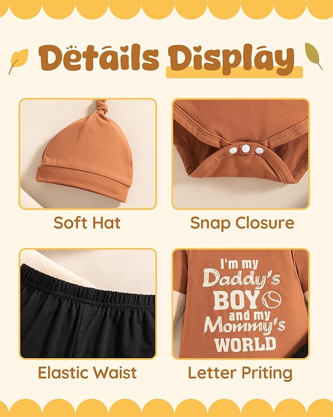 NZRVAWS Newborn Baby Boy Clothes Outfits Letter Prined Romper Pants Set Infant Baby Boy Clothing 0 3 6 9 12 18 Months