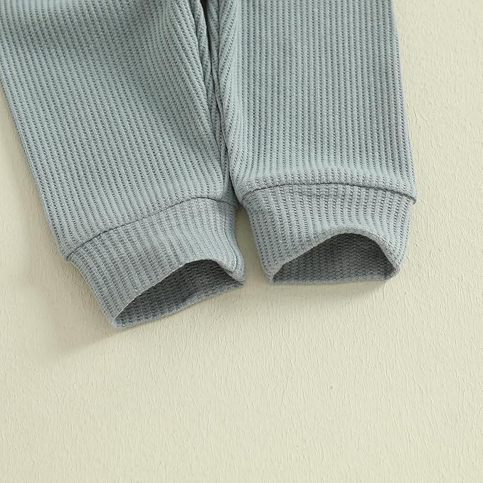 CIYCUIT Newborn Baby Boy Clothes Ribbed Knit Long Sleeve Bodysuit Pants 2-Piece Fall Winter Outfits