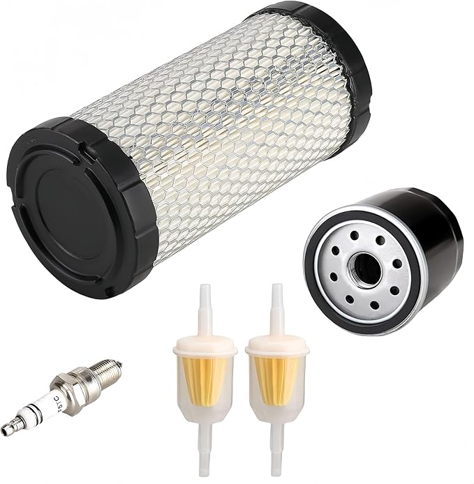EZGO RXV & TXT Tune Up Kit (2008-Up RXV/2010-Up TXT) - Includes Air/Oil/Fuel Filters & Spark Plug | Golf Cart Maintenance Kit | Replaces OEM# 611879 | Ezgo Air Filter