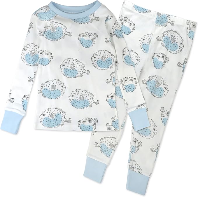 HonestBaby 2-Piece Pajamas Sleepwear Pjs 100% Organic Cotton for Baby, Toddler, Kids, Boy