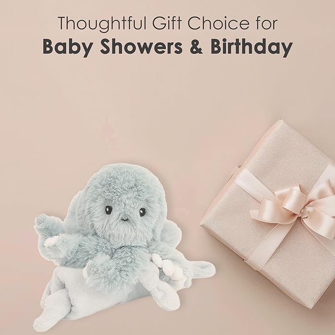 MON AMI Oda The Octopus Plush Lovey for Babies – 13.5” | Knotted Security Blanket for Newborns