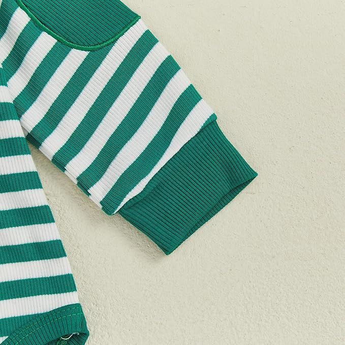 fhutpw Baby Boy Clothes 3 6 12 18 Months Ribbed Knitted Long Sleeve Romper and Pants Sets Newborn Fall Splicing Color Outfits