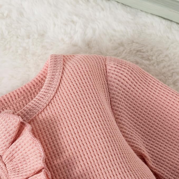 Fanvereka Newborn Infant Baby Girl Fall Outfit Romper 3 6 12 Months Girls Long Sleeve Full Length Zipper Footie Headband