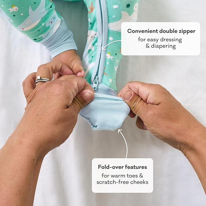 Little Sleepies Pajamas for Baby Boys & Girls, Viscose from Bamboo Baby Pajamas, Preemie & Newborn Sleepers, 2-Way Zipper PJs