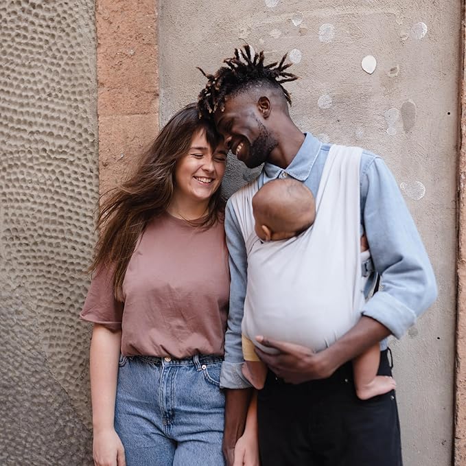 Boba Bliss Pre-Wrapped Baby Carrier with Buckle - Newborn to 7-35 lbs Light, Breathable & Easy to Adjust Hybrid Infant Sling & Toddler Carrier - Certified Hip-Healthy for 0-18 Months - Gray