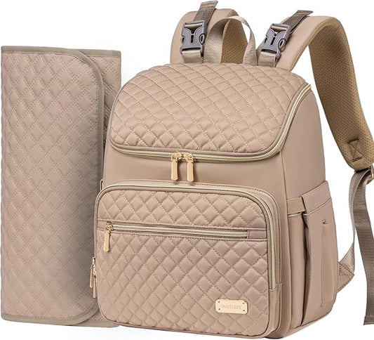 Weitars Diaper Bag Backpack Large Baby Diaper Bag with Changing Pad Travel Diaper Backpack,Baby Bag for Boys Girls,Stroller Straps,5 Insulated Pockets (Khaki)