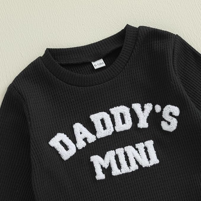 Kupretty Baby Boy Clothes 3 6 12 18 Months Fall Winter Outfit Mama's Boy Embroidery Waffle Long Sleeve Romper Pants Set