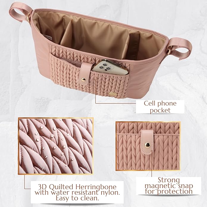 Universal Baby Stroller Organizer,Diaper Caddy Organizer with Adjustable Straps to Fits Nearly Any Strollers