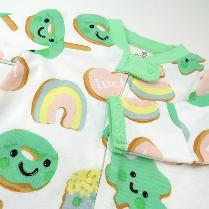 HonestBaby Baby Celebration Sleep & Play Footed One-Piece Pajama Sleeper 100% Organic Cotton