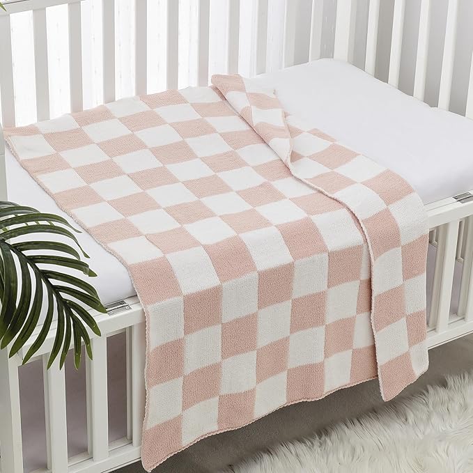 CREVENT Gift Set for Girls -Diaper Caddy Organizer Basket with 2 Blankets, 1 Taggie, 1 Lovey, 3 Socks，1 Headband，1 Gift Bag with Ribbon - Newborn Essential Baby Shower (Pink)