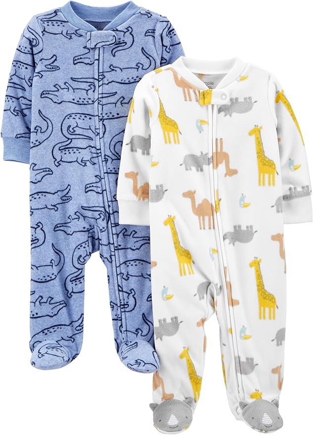 Simple Joys by Carter's baby-boys 2-pack Fleece Footed Sleep and PlayBaby and Toddler Sleepers