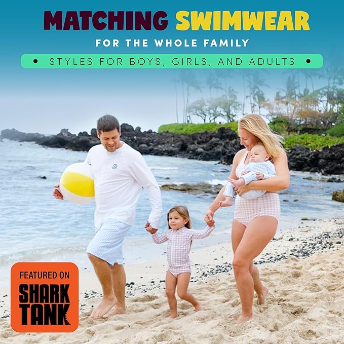 SwimZip Boys' Long-Sleeve UPF 50+ Swimsuit for Baby, Toddler, & Little Boys