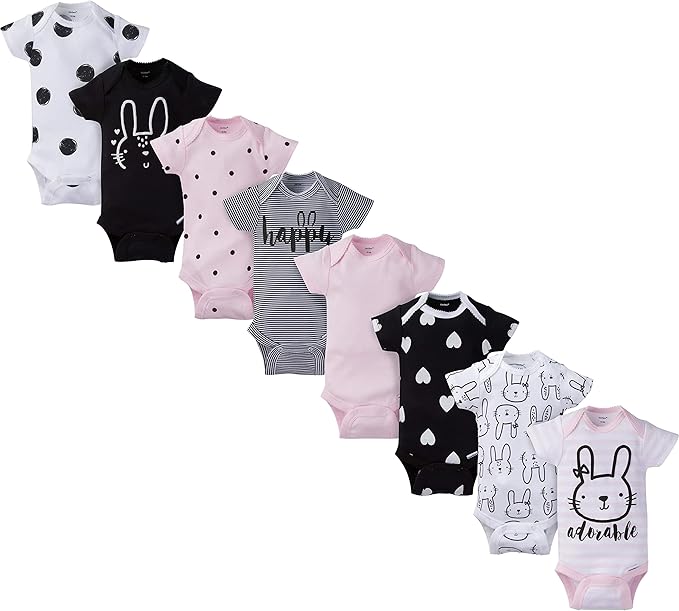 Gerber baby-girls 8-pack Short Sleeve Onesies Bodysuits