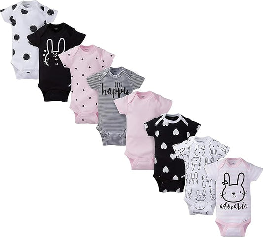 Gerber baby-girls 8-pack Short Sleeve Onesies Bodysuits