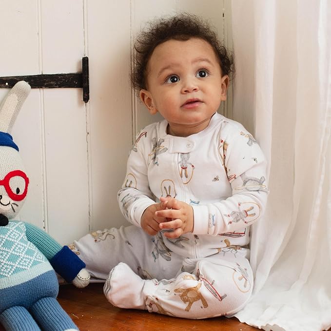 Burt's Bees Baby baby-boys Boys Sleeper Pjs, 100% Organic Cotton, One-piece Footie, Zip Up Jumpsuit, Snug Fit Pajamas