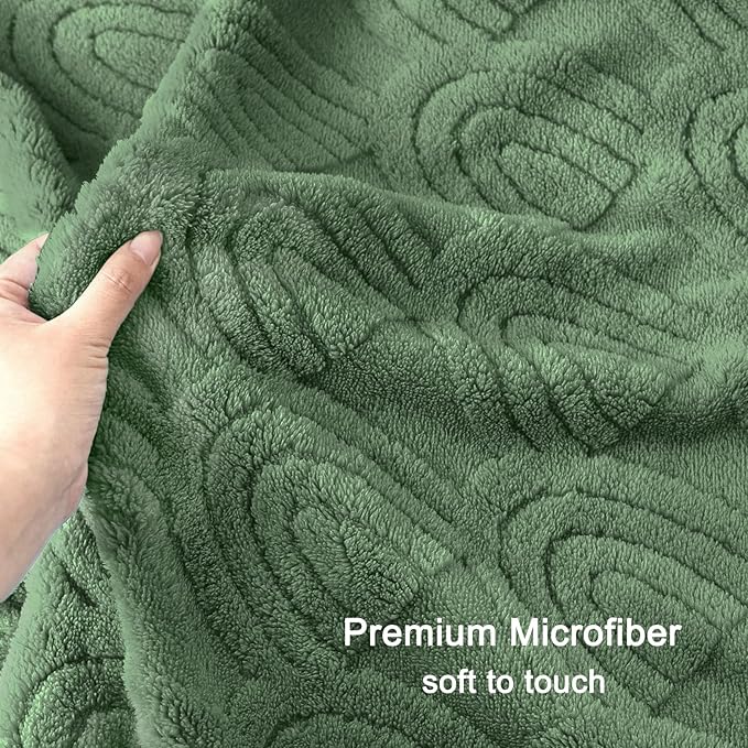 HOMRITAR Baby Blanket for Boys Super Soft Fluffy Fleece Rainbow Blankets Warmer Comfy Reversible Shaggy Cozy for Toddler Baby Nursery Stroller Crib Shower Gifts, Olive, 30 x 40 Inches