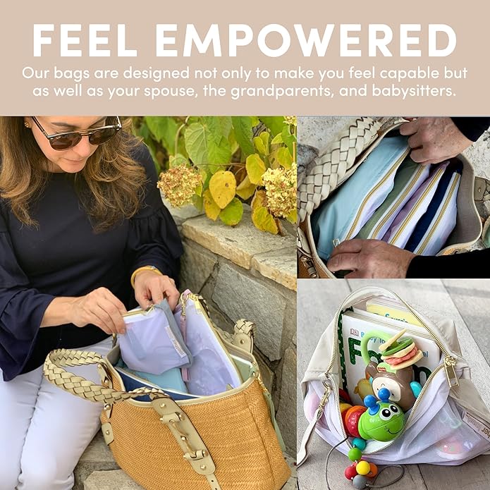 Mother Load Diaper Bag Organizer Pouches Durable Nylon & Performance Mesh