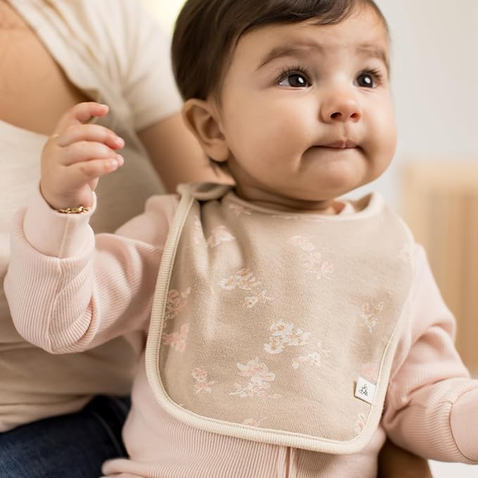 Burt's Bees Baby Organic Baby Bibs – 100% Cotton Newborn Infant Bibs for Baby Boys & Girls