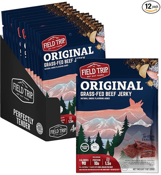 Field Trip Beef Jerky, Original, 1 Oz Bag, 12 Bags/carton