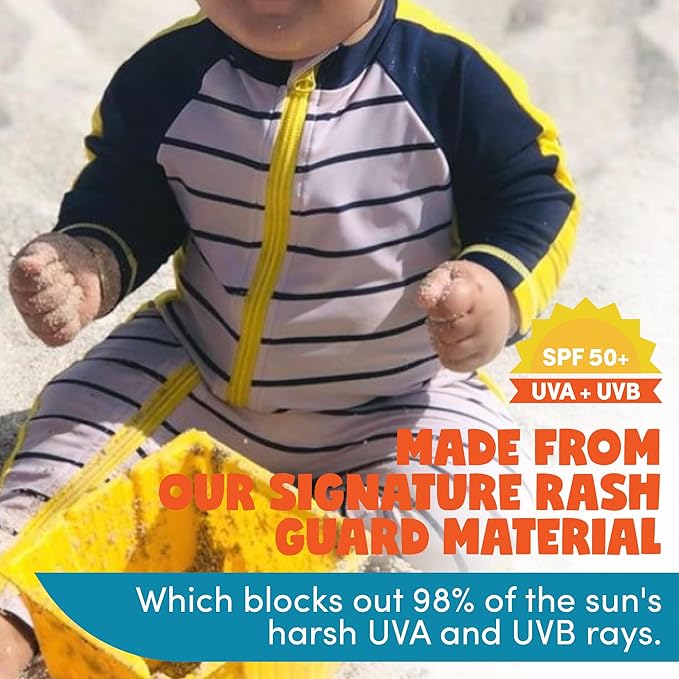 SwimZip Boys' Long-Sleeve UPF 50+ Swimsuit for Baby, Toddler, & Little Boys