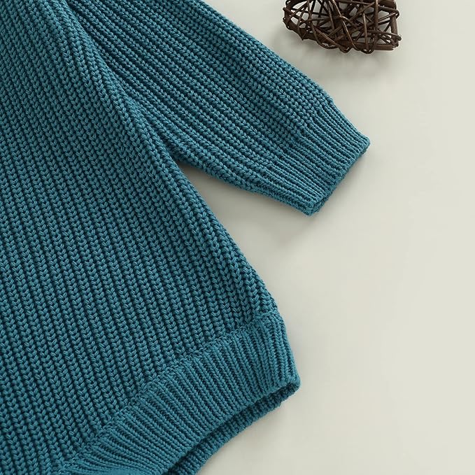 FYBITBO Baby Girl Boy Sweater Knit Oversized Pullover Sweatshirt Romper Onesie Warm Fall Winter Clothes Outfit Newborn