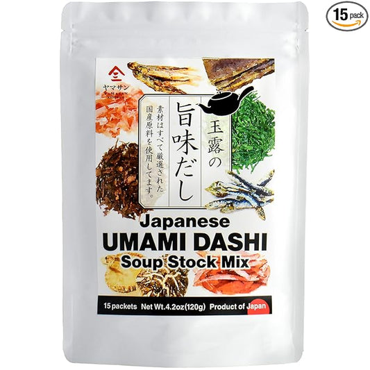 Chaganju Dashi Stock, Dashi Packet – Ramen Broth, Miso Soup, Udon, Shabu Shabu & Hot Pot Soup Base – Rich Umami Flavor, 8 Carefully Selected Ingredients – Authentic Japanese Umami Dashi, Made in Japan, 8g × 15pacs