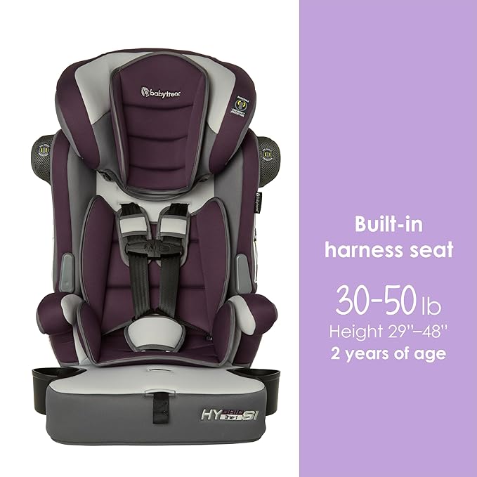 Baby Trend Hybrid SI 3-in-1 Combination Booster Seat with Side Impact Protection, Dash Plum