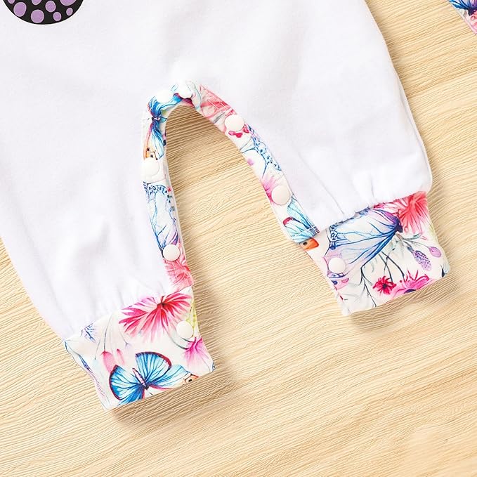 GRNSHTS Newborn Baby Girl Romper Infant Letter Print Jumpsuit Floral Bodysuit+Hat+Headband+Gloves Coming Home Clothes Outfits