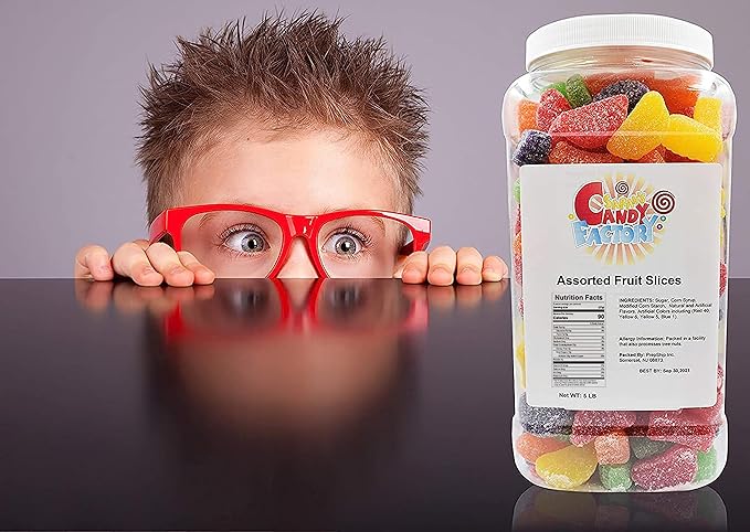 Sarah's Candy Factory Assorted Fruit Slice (5 Lbs in Jar)