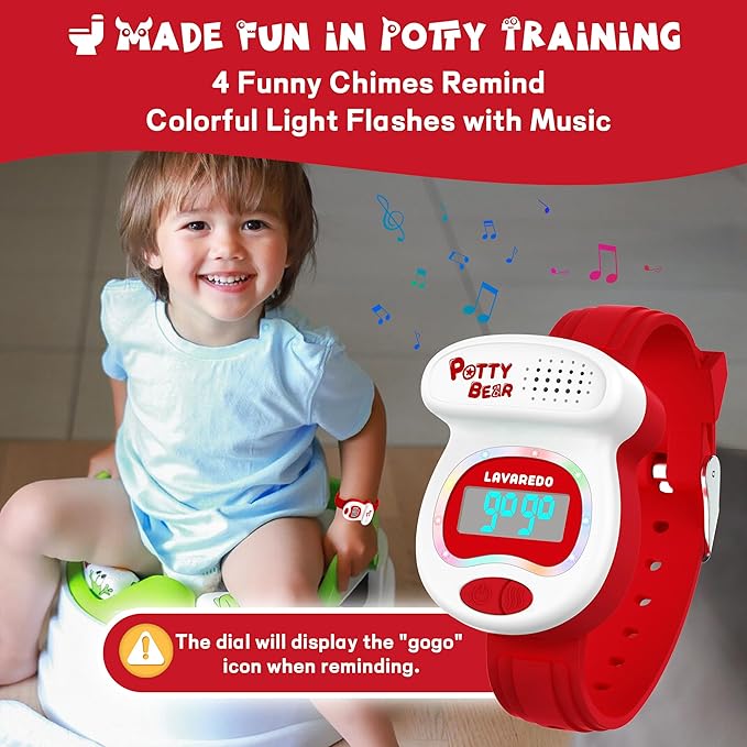 Kids Watch Potty Training Watches for Boys and Girls, Potty Timer Toilet Shape and LED Colorful Lights, Music Reminds Kids It's Time to Go to The Bathroom, Fun Gift for Moms and Toddlers