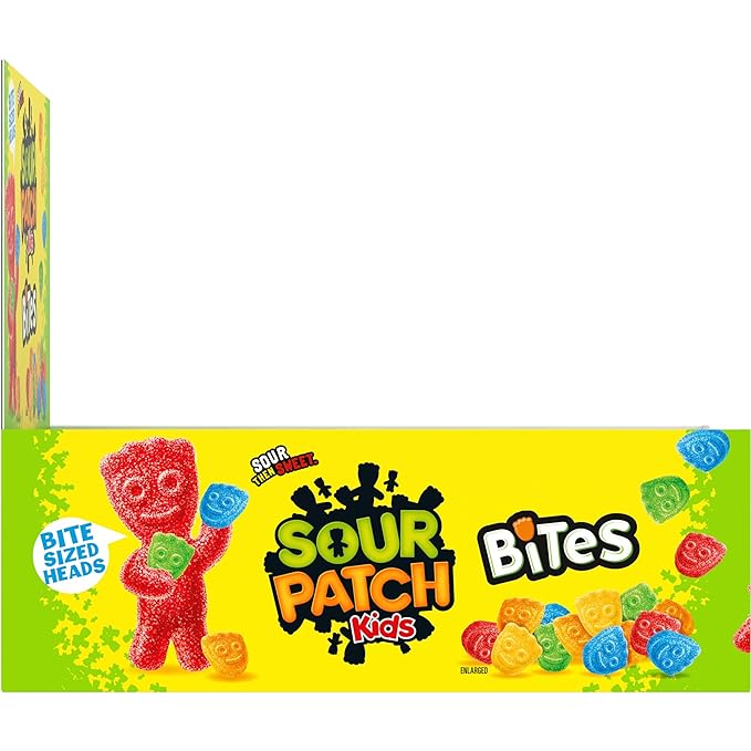 SOUR PATCH KIDS Bites Soft & Chewy Candy, 12-1.8 oz Tubes